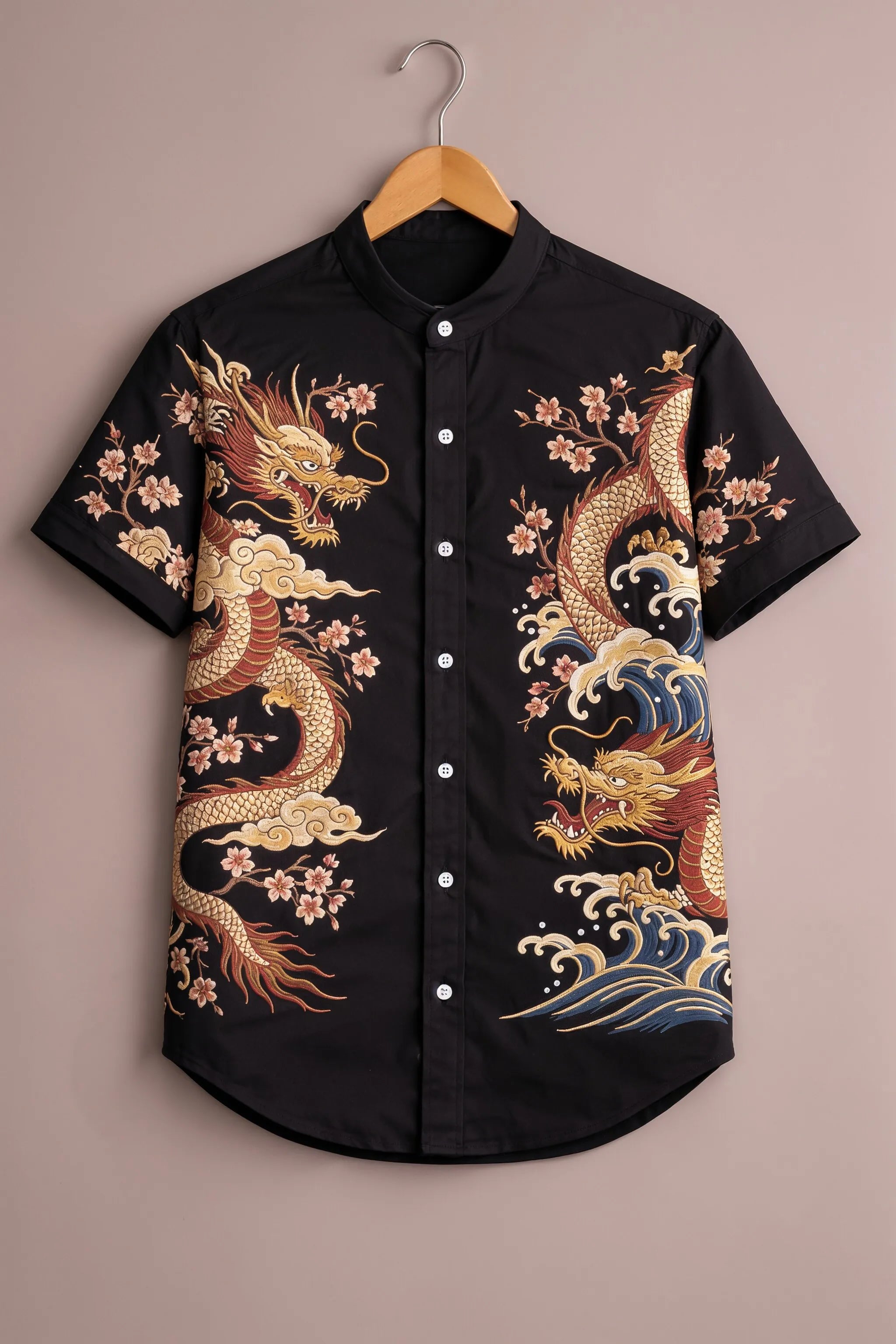 Imperial Dragon Wave Print Shirt