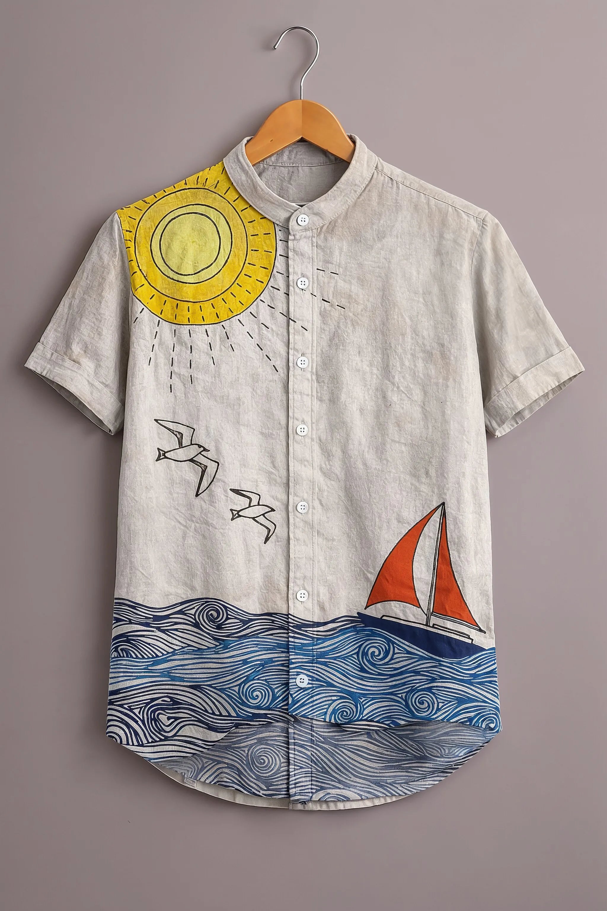 Sun & Sail Artistic Print Shirt