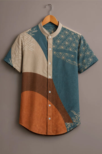 Modern Earth Tone Fusion Shirt