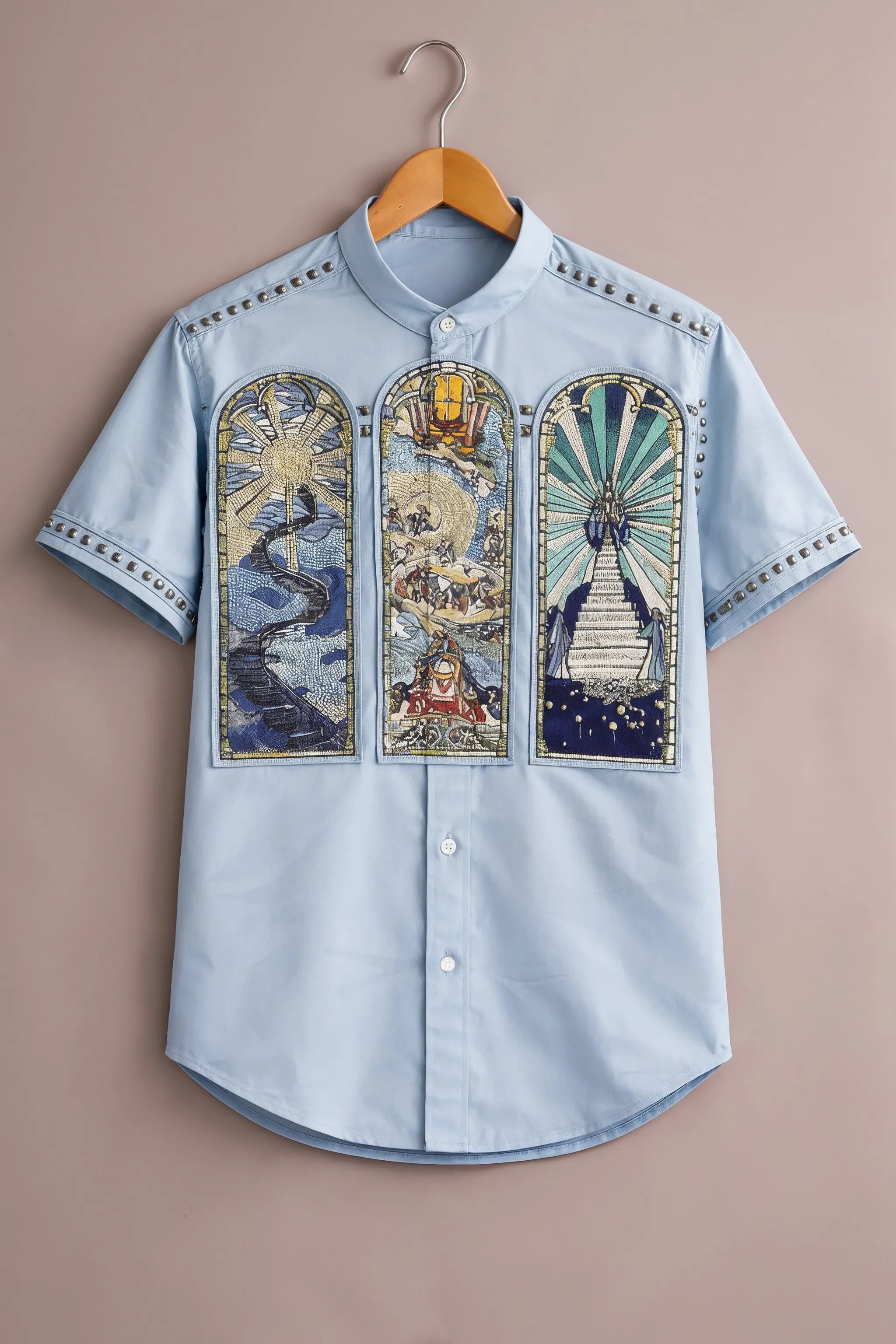 Modern Vintage Art Panel Shirt
