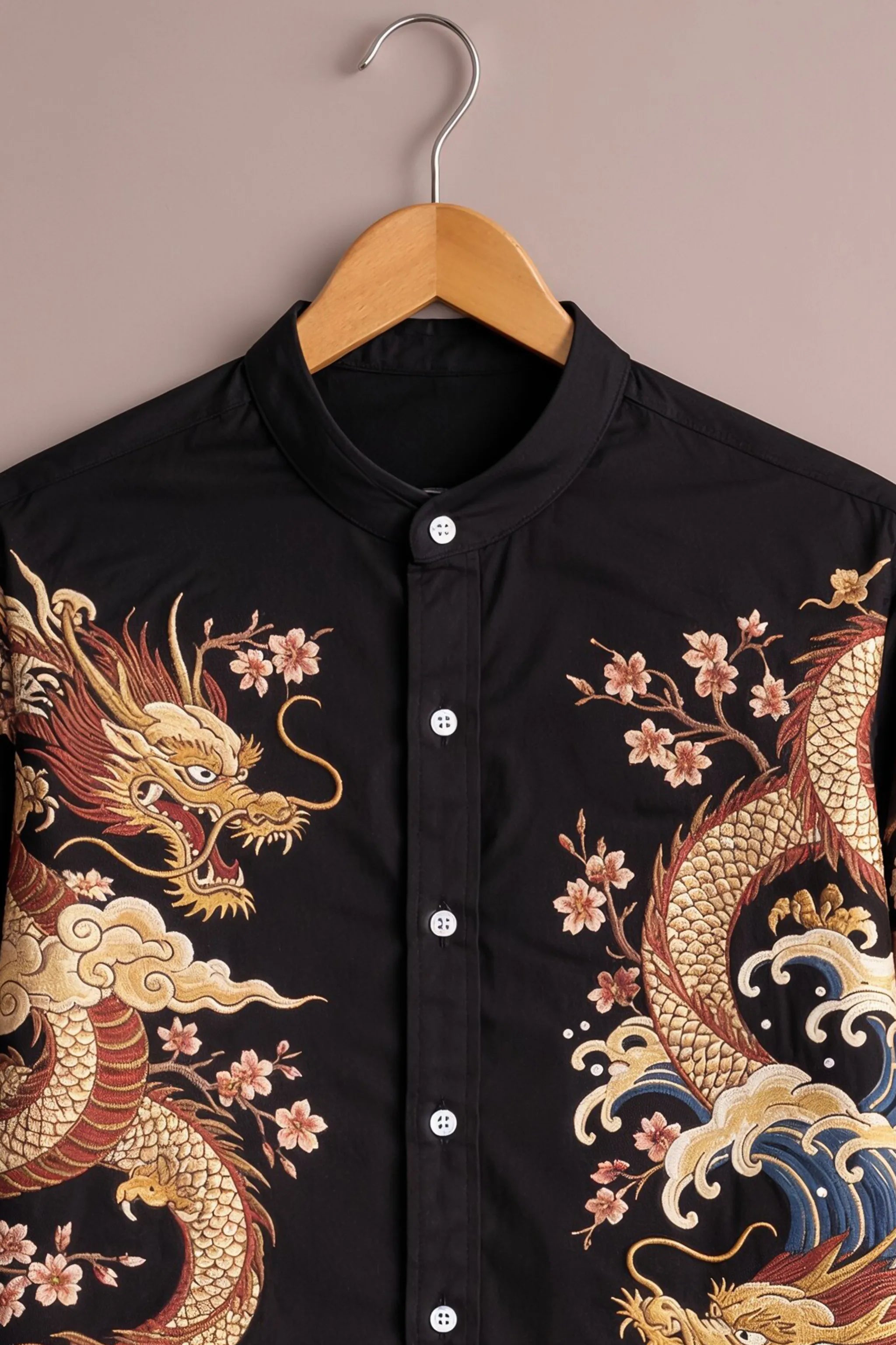 Imperial Dragon Wave Print Shirt