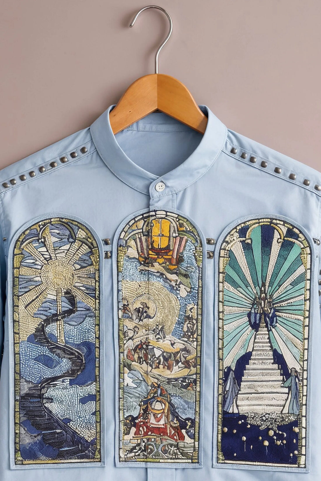 Modern Vintage Art Panel Shirt