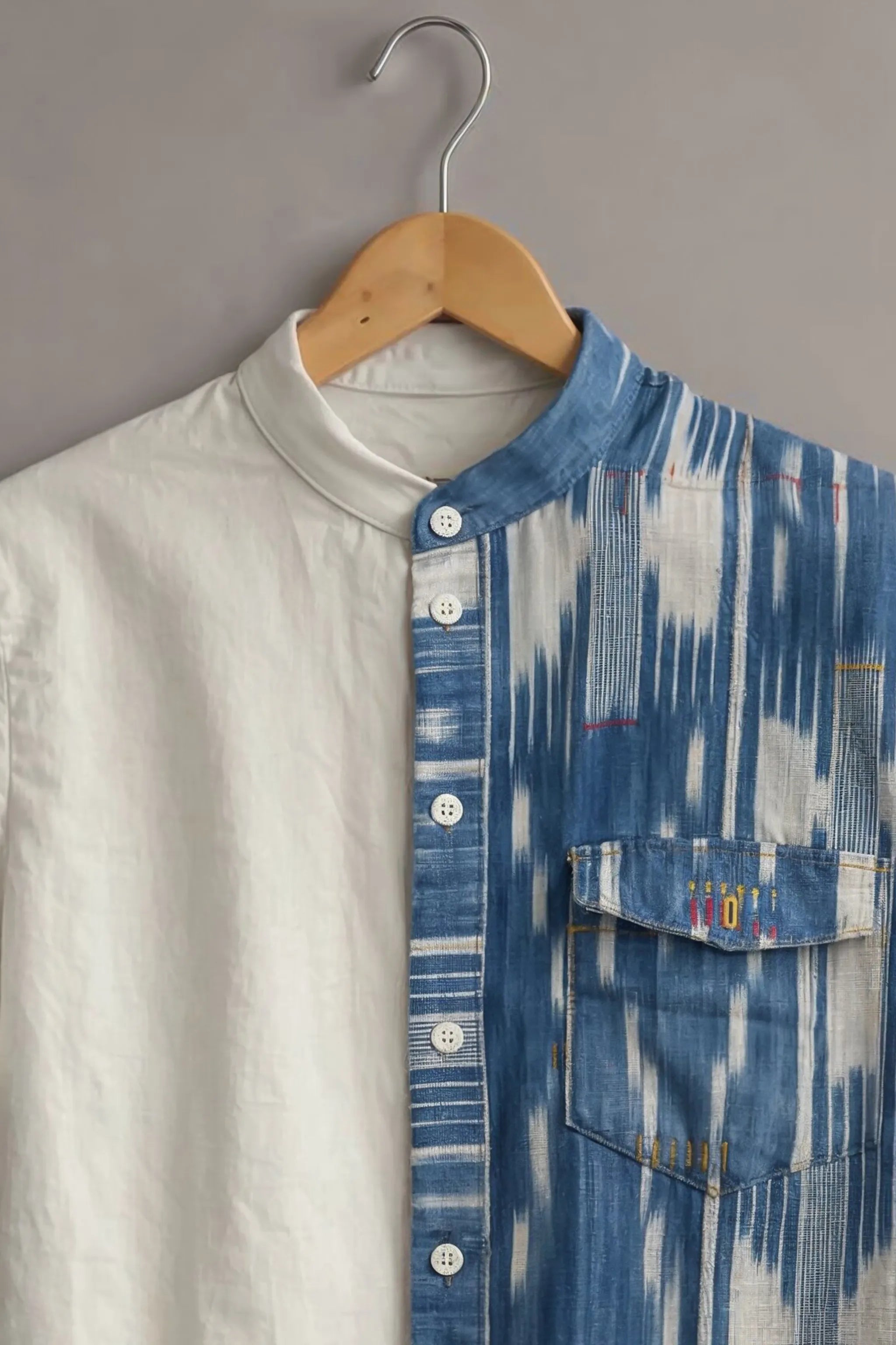 Half & Half Ikat Style Premium Shirt