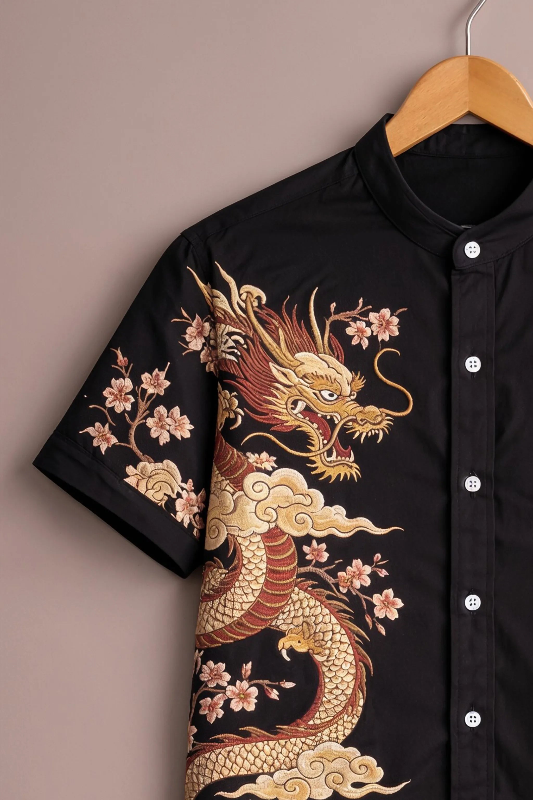 Imperial Dragon Wave Print Shirt