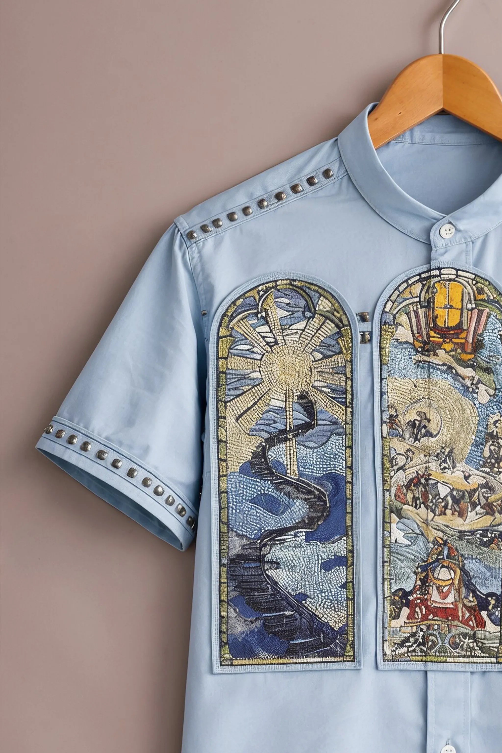 Modern Vintage Art Panel Shirt