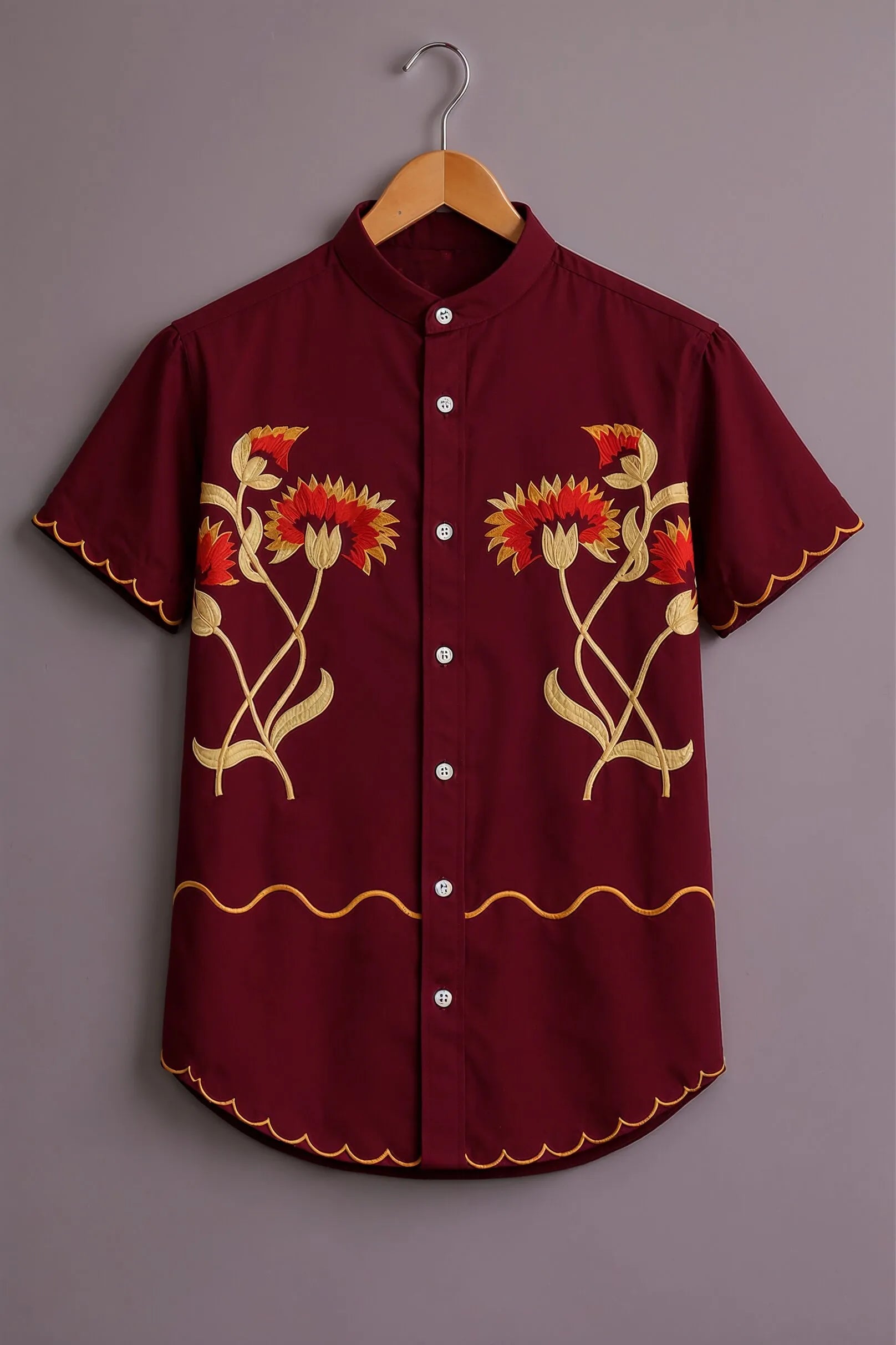 Crimson Heritage Floral Designer Shirt