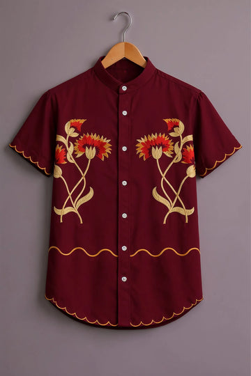 Crimson Heritage Floral Designer Shirt