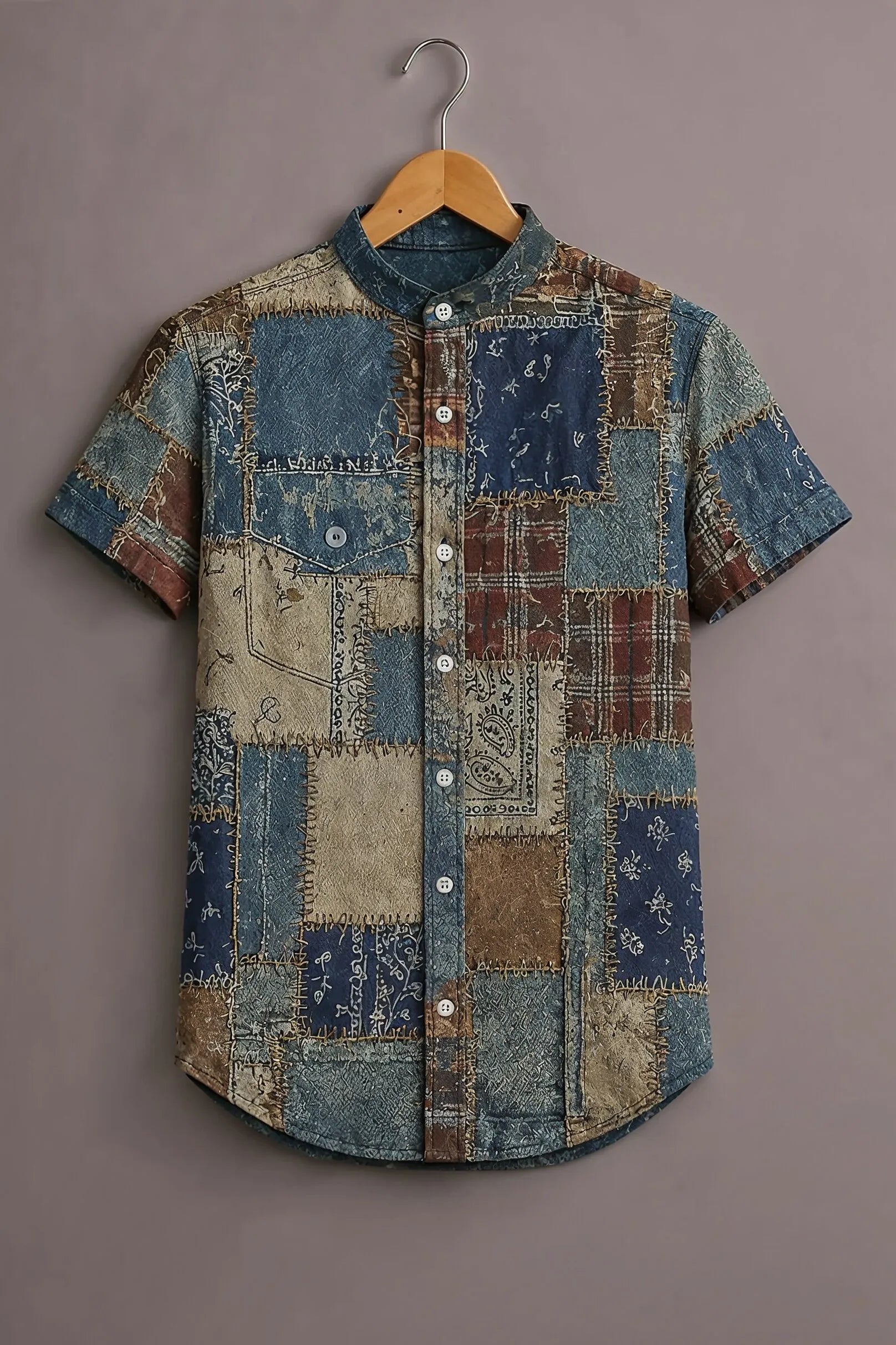 Rustic Patchwork Art Premium Shirt