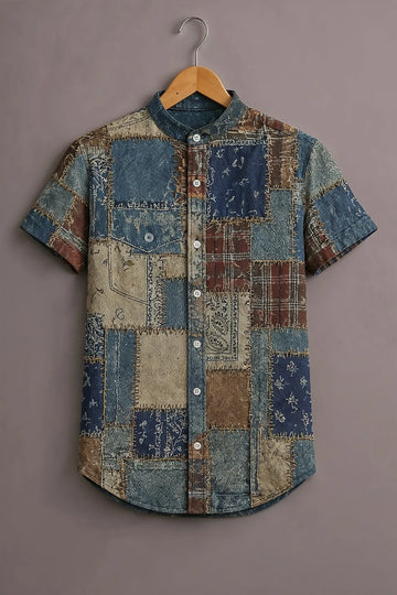 Rustic Patchwork Art Premium Shirt
