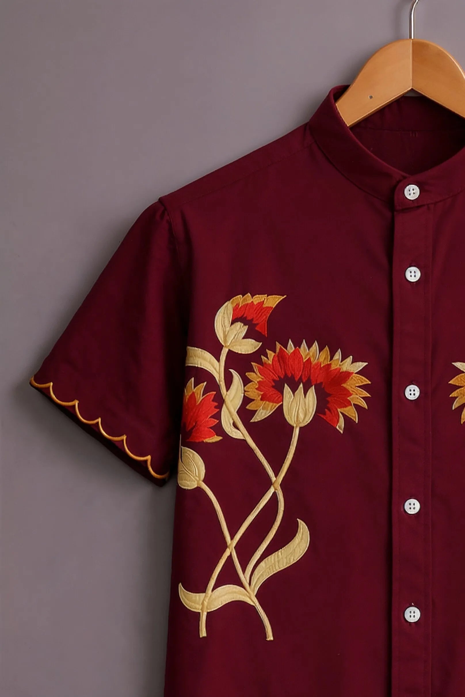 Crimson Heritage Floral Designer Shirt