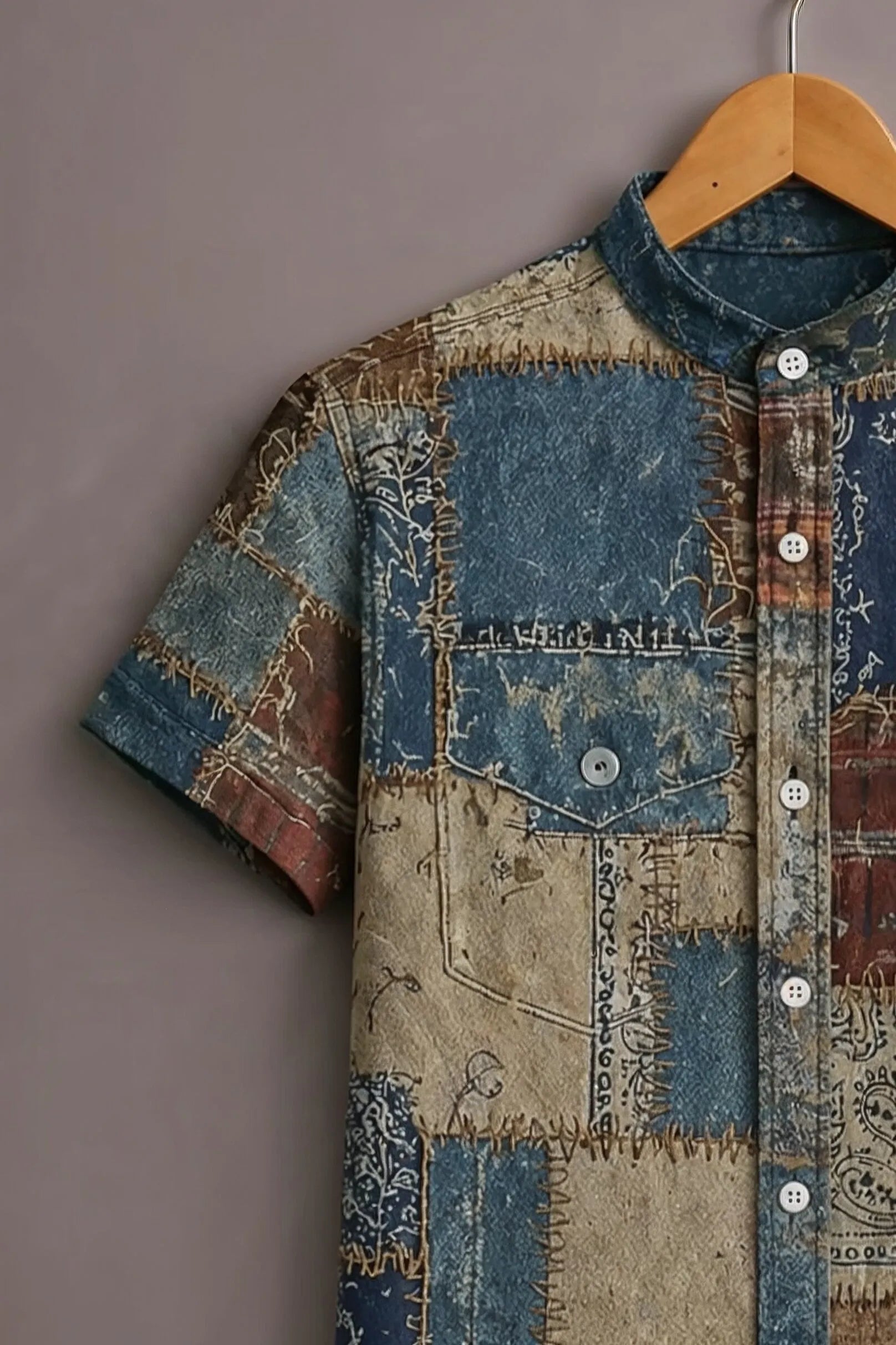 Rustic Patchwork Art Premium Shirt