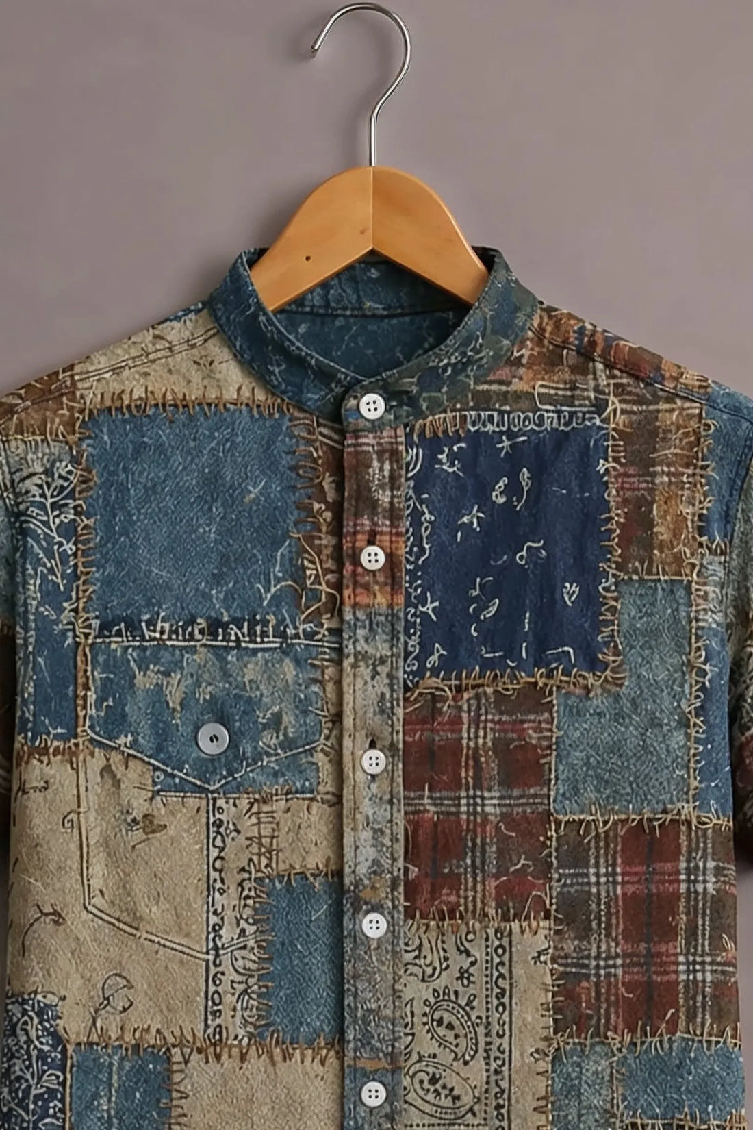 Rustic Patchwork Art Premium Shirt